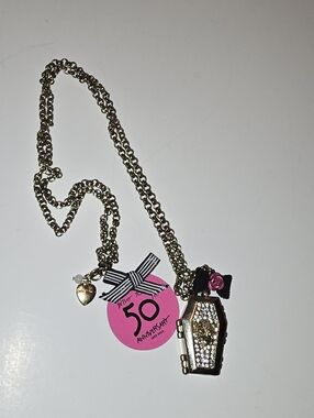 Betsey Johnson Gold-Tone Coffin Locket Necklace with Skeleton